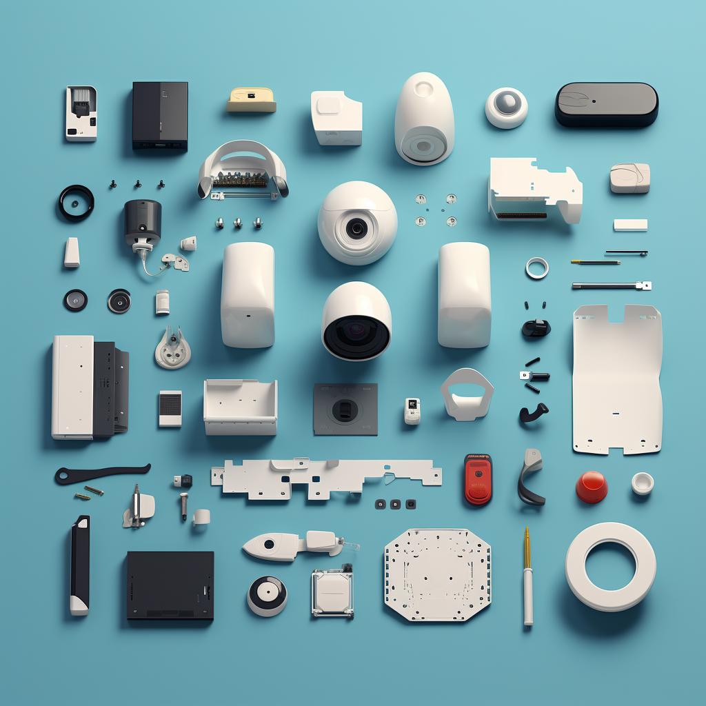 Blink Home Security system components laid out on a table