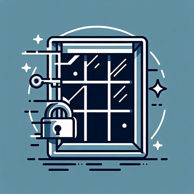 window with keyed lock and security film