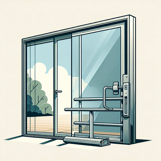 sliding glass door with security bar