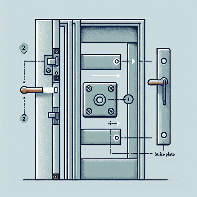 reinforced door frame with metal strike plate