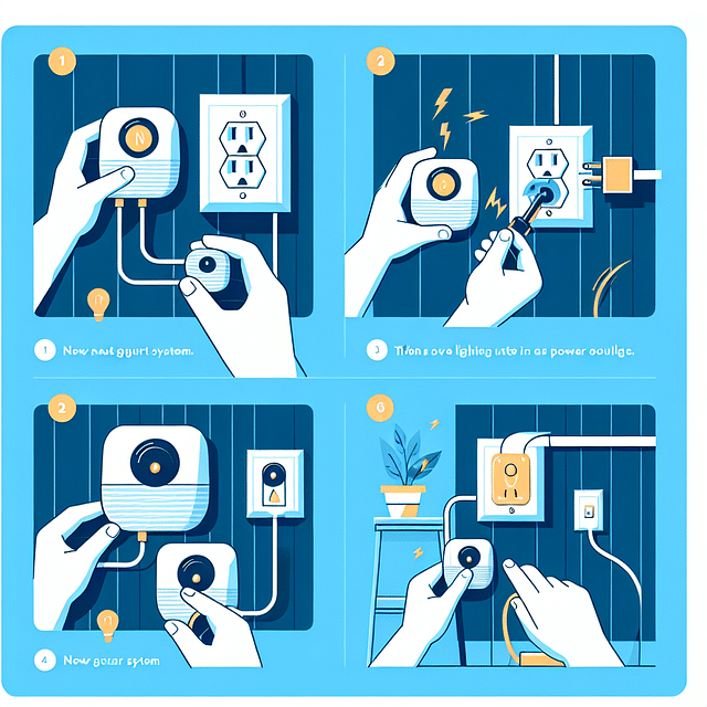 Nest Guard plugged in and lighting up