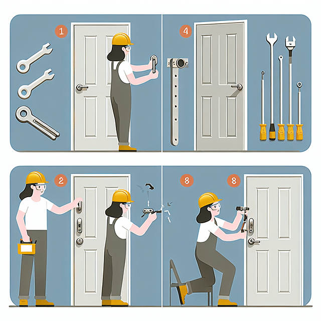 adding locks and hardware to a new security door