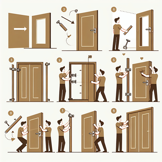 installing the security door onto the frame