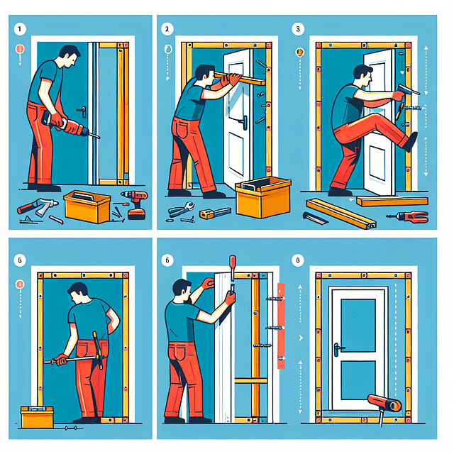securing a door frame in place