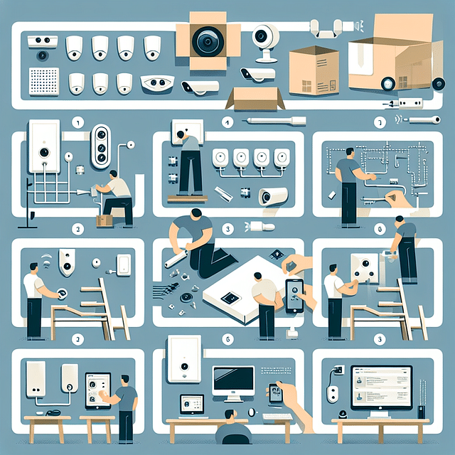 security system installation in progress