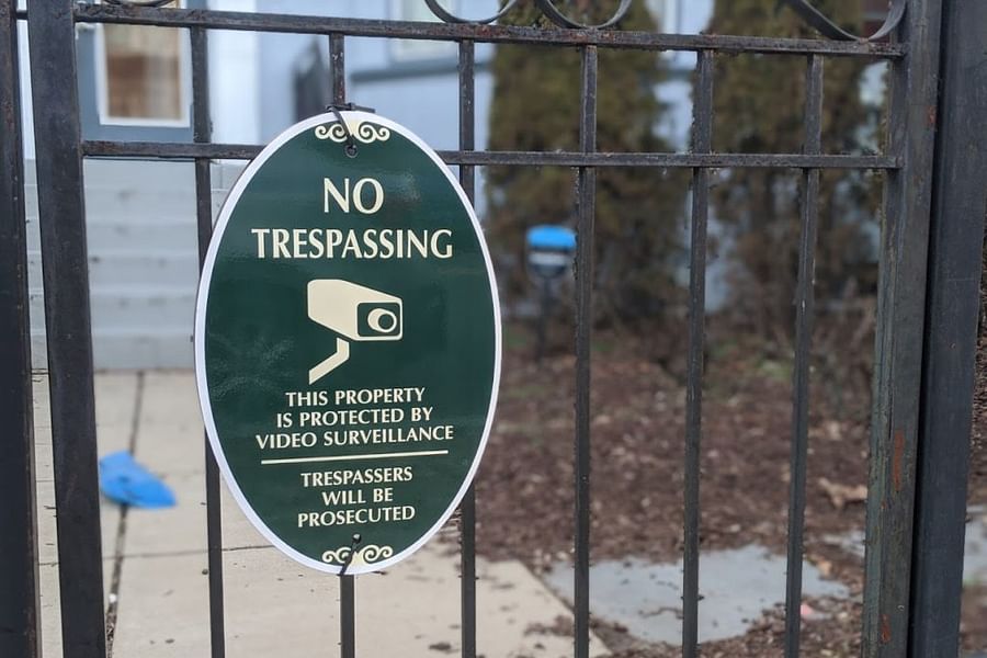 home surveillance disclosure sign