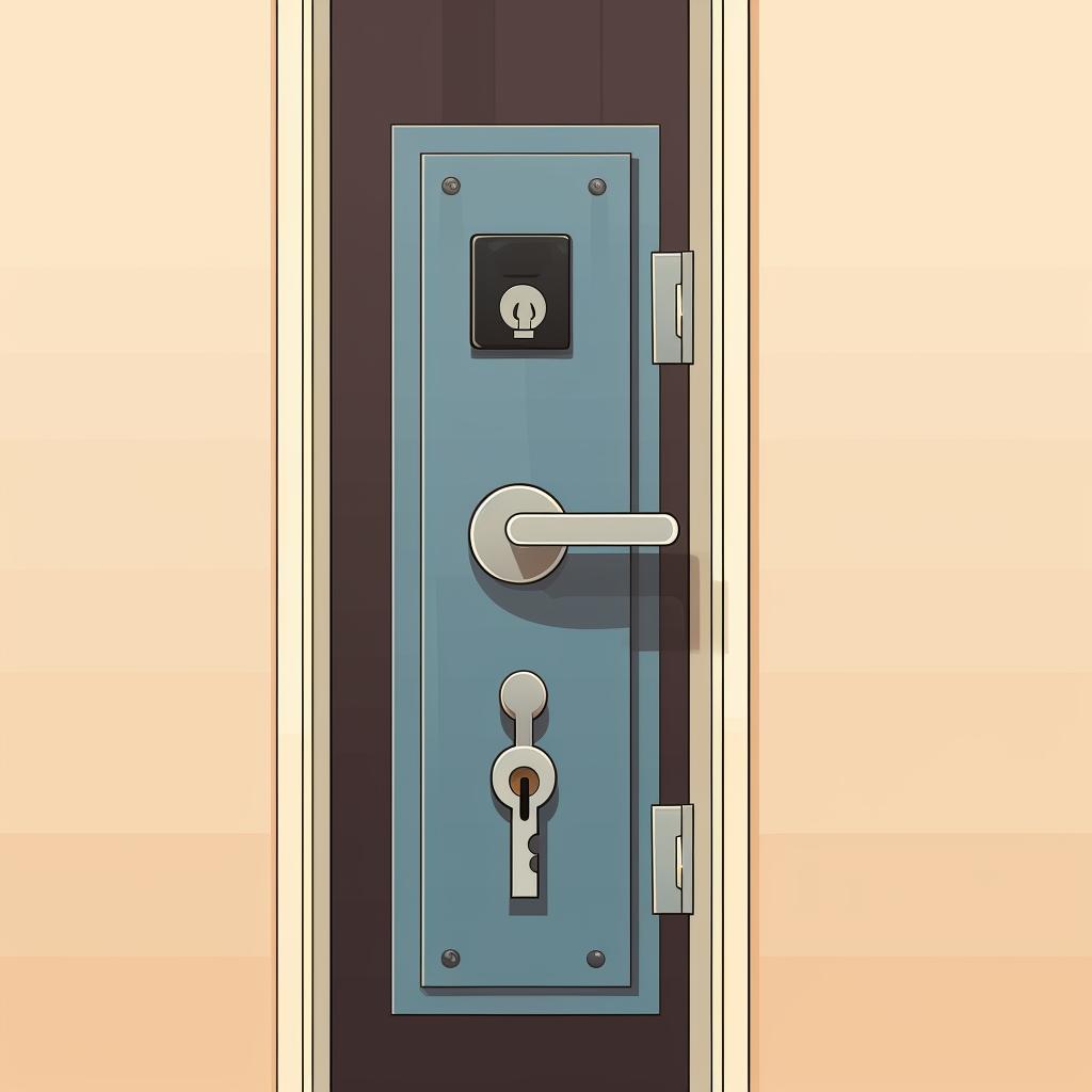 Deadbolt lock on a door