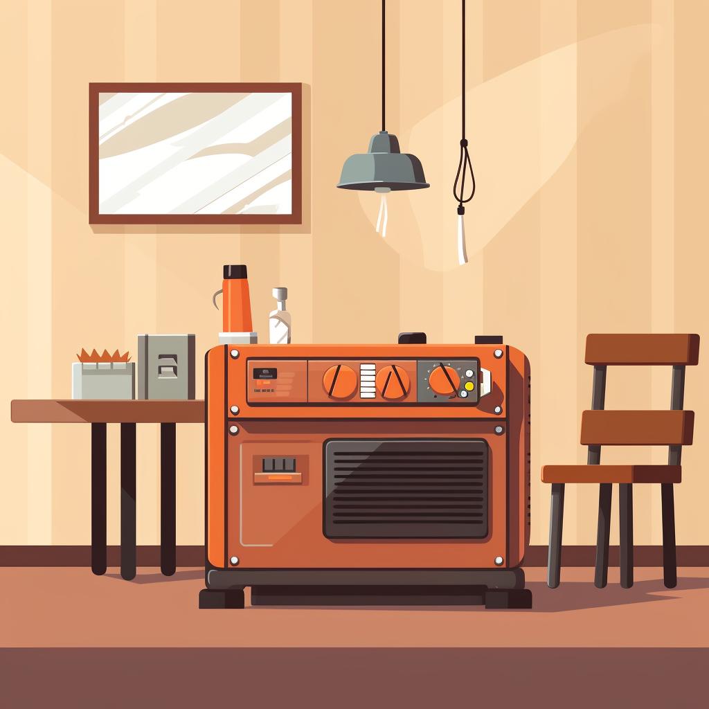 A portable generator in a home setting